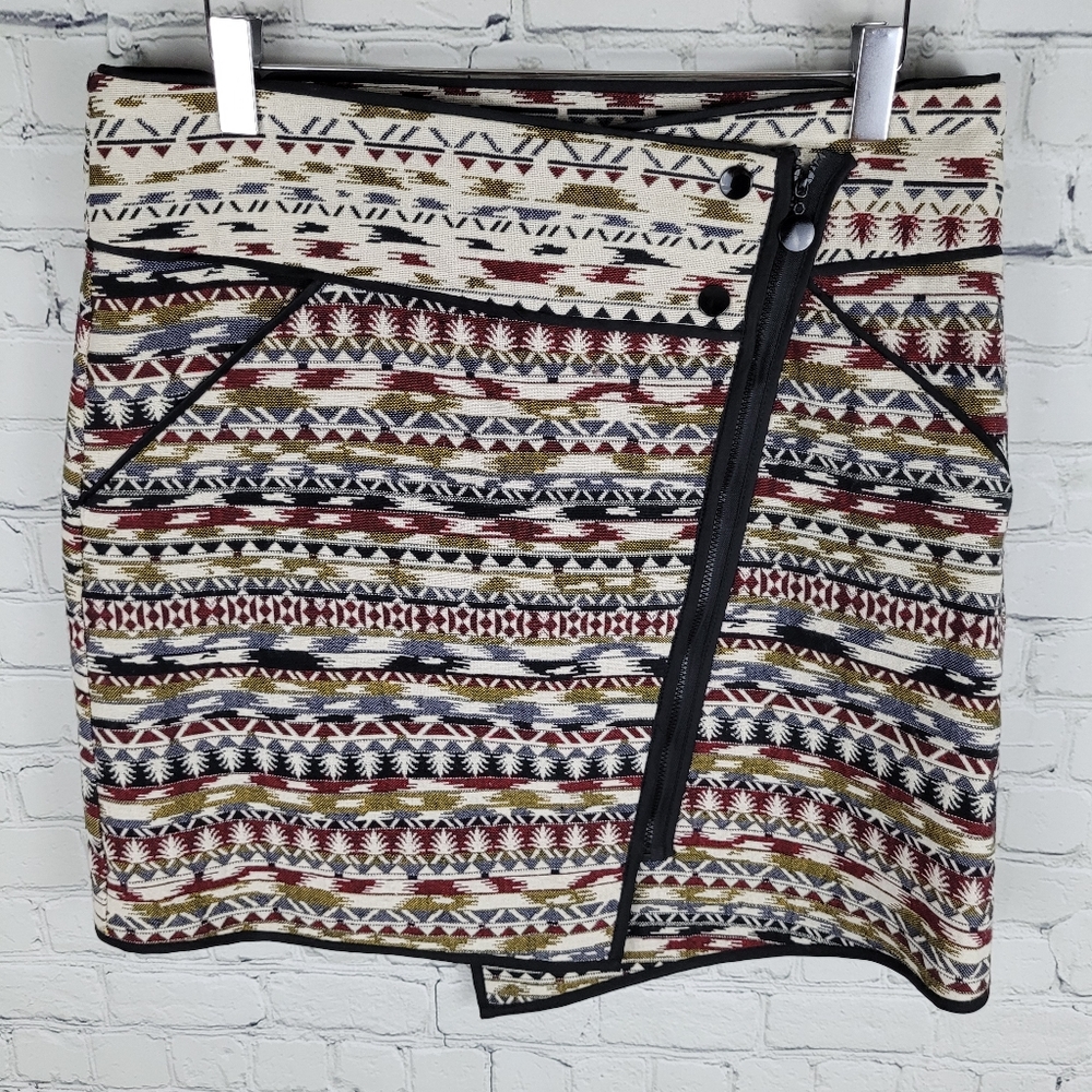 KENAR | asymmetrical hem tweed patterned skirt